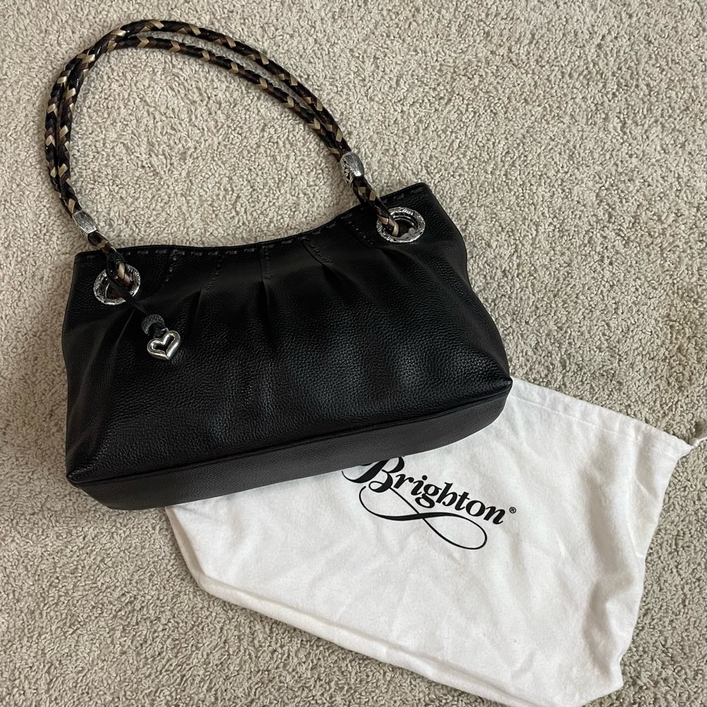 Brighton Black Hobo Bag with Silver Accents